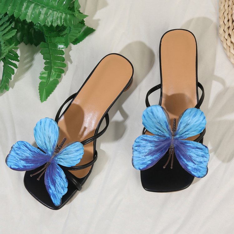 Damen Sandalen mit glamourem Schmetterlingsdesign EB