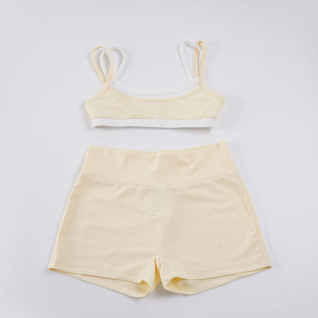 Damen Sportliches Zweiteiliges Set aus bequemem Material mit verstellbaren Trägern EB