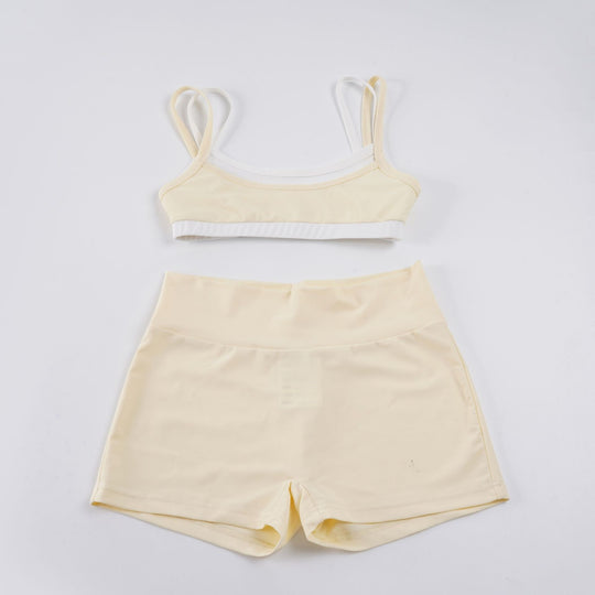 Damen Sportliches Zweiteiliges Set aus bequemem Material mit verstellbaren Trägern EB