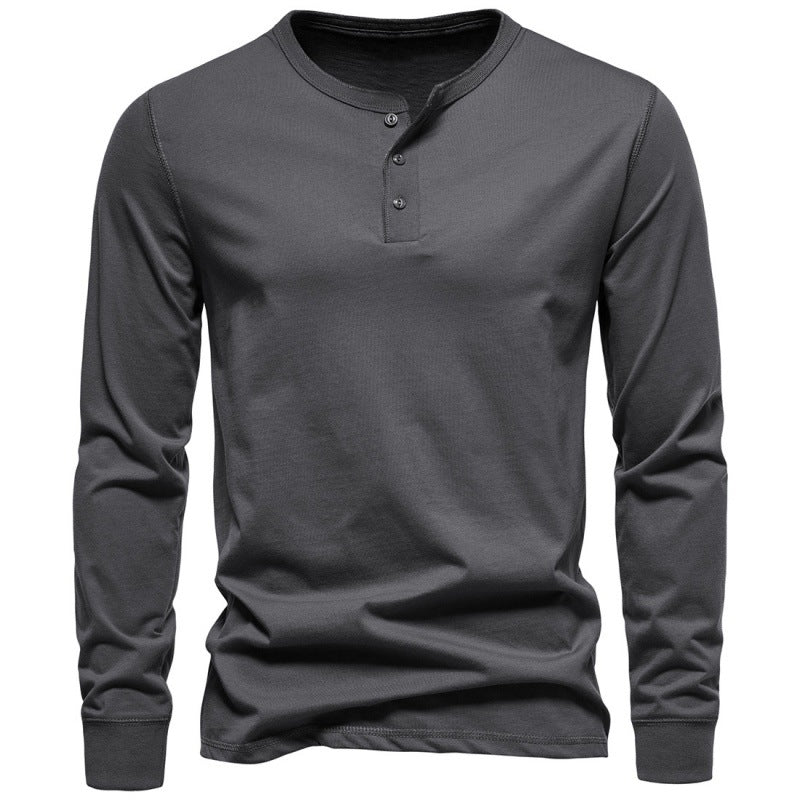 Herren Langarmshirt mit Knopfverschluss und modernem Design EB