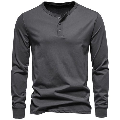 Herren Langarmshirt mit Knopfverschluss und modernem Design EB
