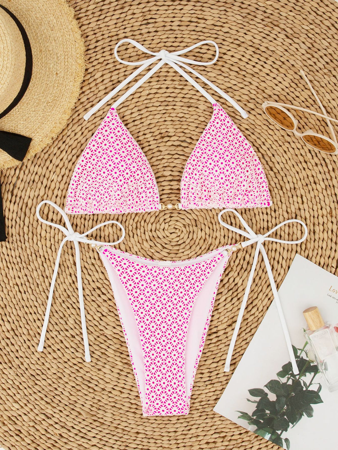 Damen Triangel-Bikini mit breiten Bindebändern EB