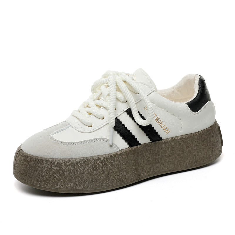 Damen modische Sneaker mit plattenförmigem Schnitt und auffälligen Schnürsenkeln EB