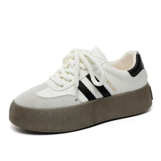 Damen modische Sneaker mit plattenförmigem Schnitt und auffälligen Schnürsenkeln EB
