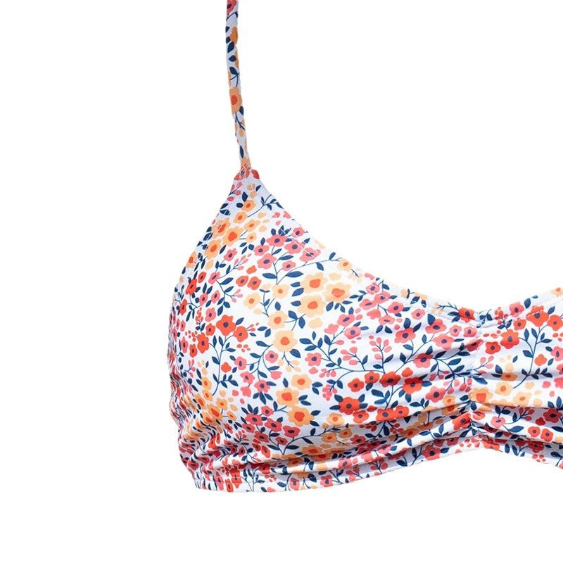 Damen Triangel-Bikini mit kreativen Rüschen und floralem Design EB