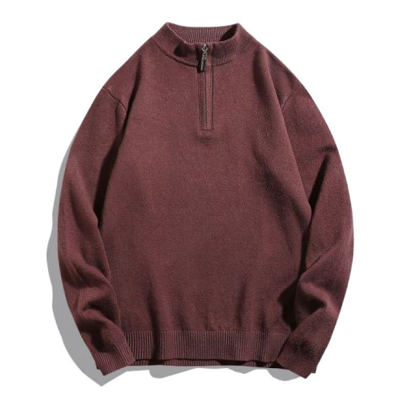 Herren gemütlicher Rollkragenpullover mit Reißverschluss EB