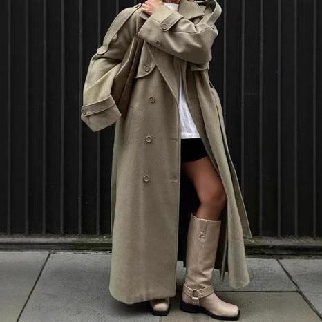 Damen Wolle Trenchcoat EB