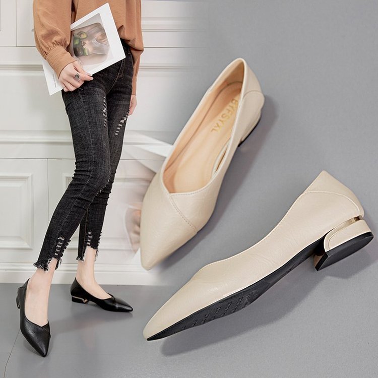 Damen elegante Spitze Ballerinas mit modischem Absatz EB