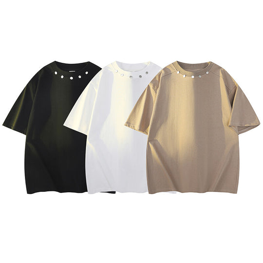 Damen Oversized T-Shirt mit dekorativen Metallakzenten EB
