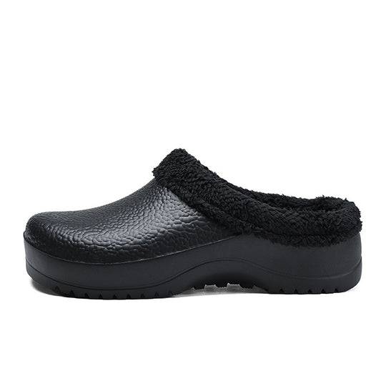 Damen Bequeme Clogs mit kuscheligem Innenfutter und rutschfester Sohle EB