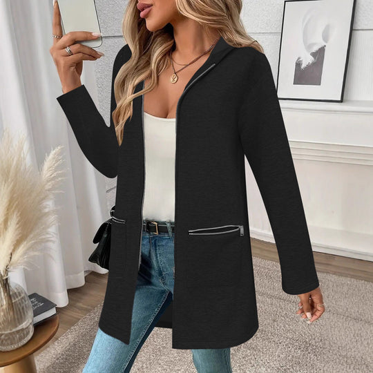Damen Kapuzenjacke mit praktischen Reißverschlusstaschen und komfortablem Material EB