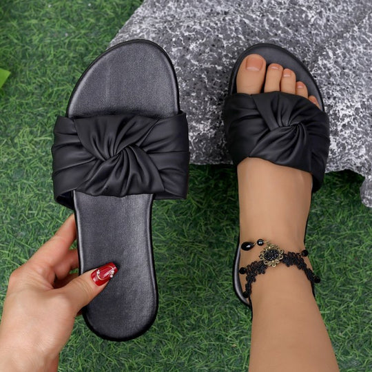 Damen elegante Riemchen-Sandalen mit modischem Knoten-Design EB