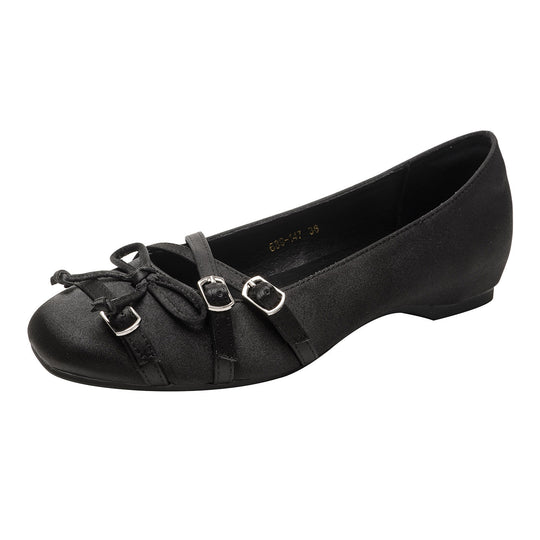 Damen Ballerinas mit modischen Riemchen und dekorativen Schnallen EB