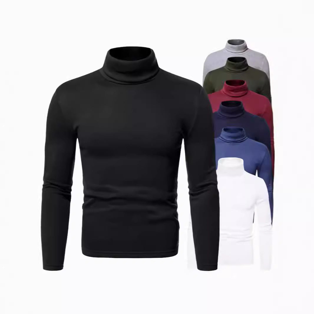 Herren Rollkragenpullover aus weichem Baumwollmix mit körperbetontem Schnitt EB