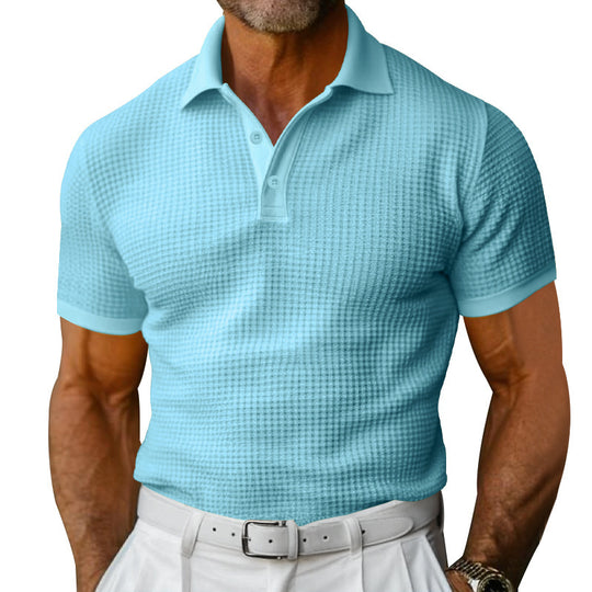 Herren nan strukturiertes Poloshirt mit Waffelpiqué und tailliertem Schnitt EB