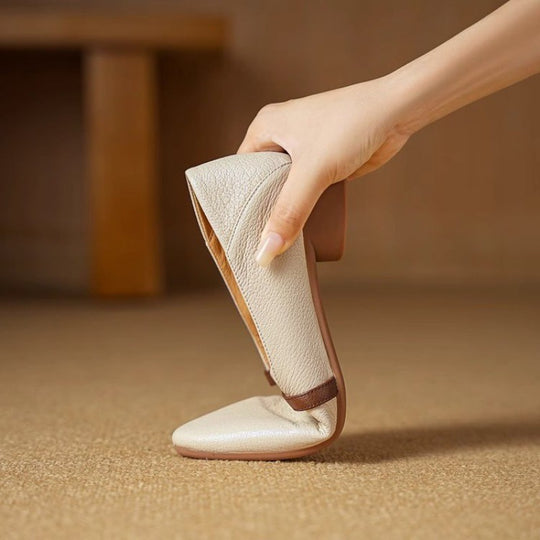 Damen Elegante Ballerinas mit schickem Riemchen und hochwertigem Lederoberteil EB