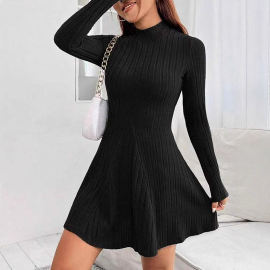 Damen Strickkleid mit eleganter Passform und langen Ärmeln EB