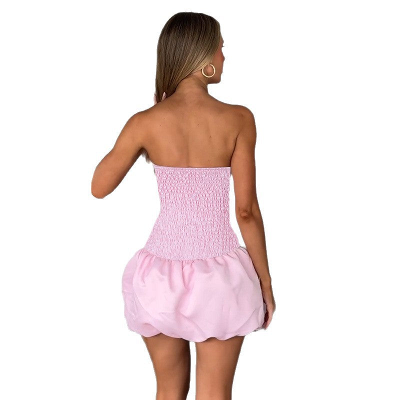 Damen romantisches Bustierkleid mit rüschigem Rock EB