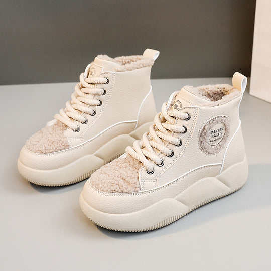 Damen hohe Sneaker mit flauschigem Innenfutter und robuster Sohle EB