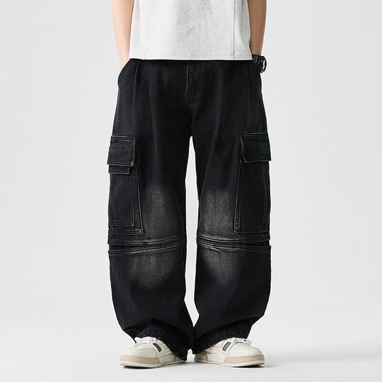 Herren nan extraweite Cargo-Jeans im Baggy-Stil mit verstärkten Knie-Nähten EB
