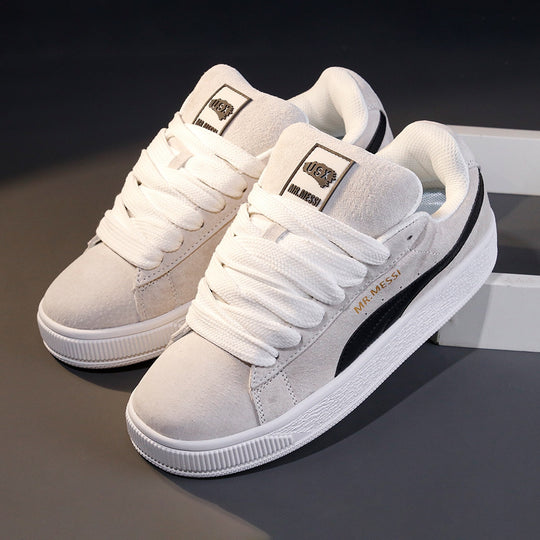 Damen modische Sneakers mit elastischen Schnürsenkeln und weichem Obermaterial EB