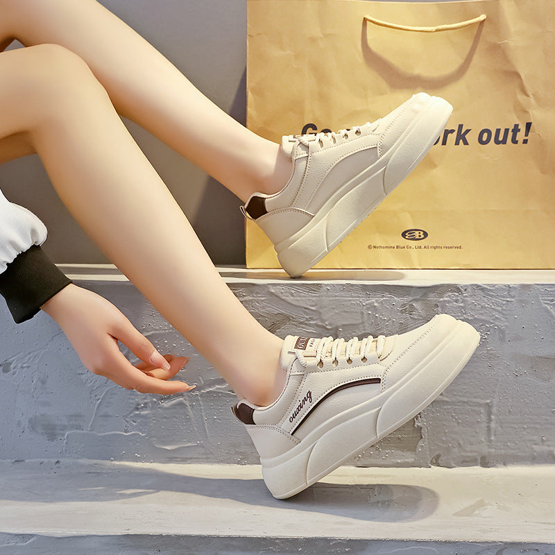 Damen modische Sneakers mit dicken Profilsohlen und atmungsaktivem Obermaterial EB