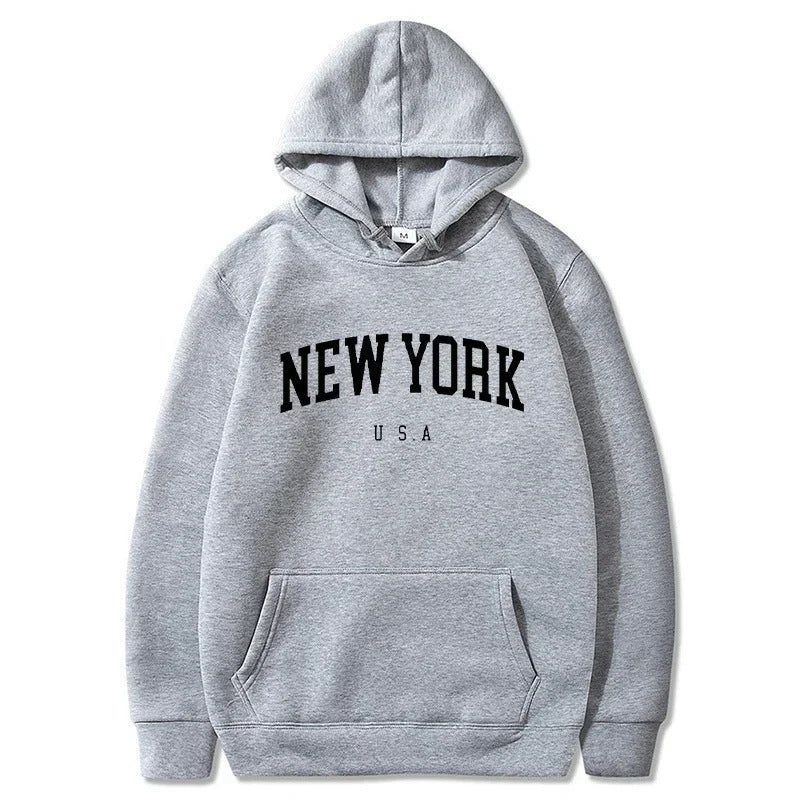 Damen Kapuzenpullover mit modischem New York Print und bequemer Passform EB