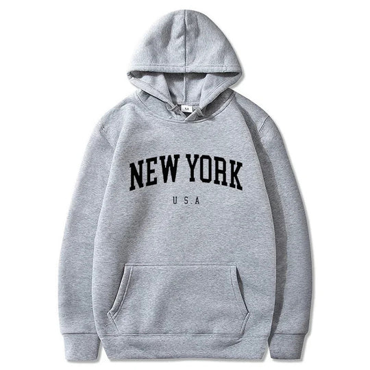 Damen Kapuzenpullover mit modischem New York Print und bequemer Passform EB