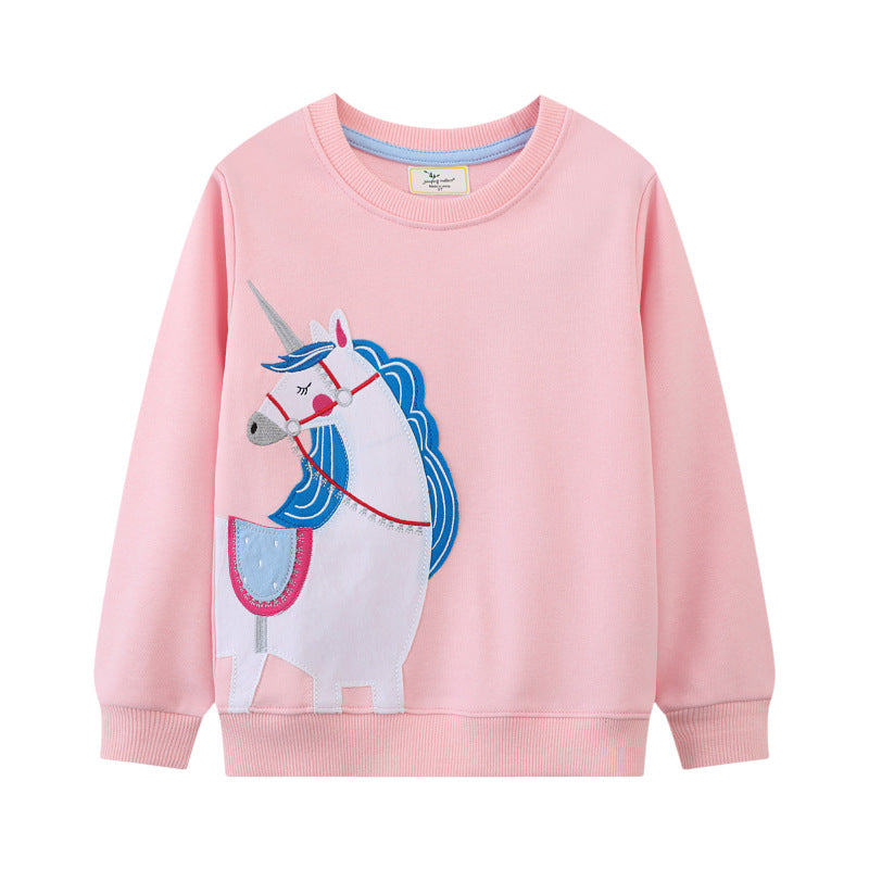 Mädchen Sweatshirt mit niedlicher Einhorn-Applikation EB