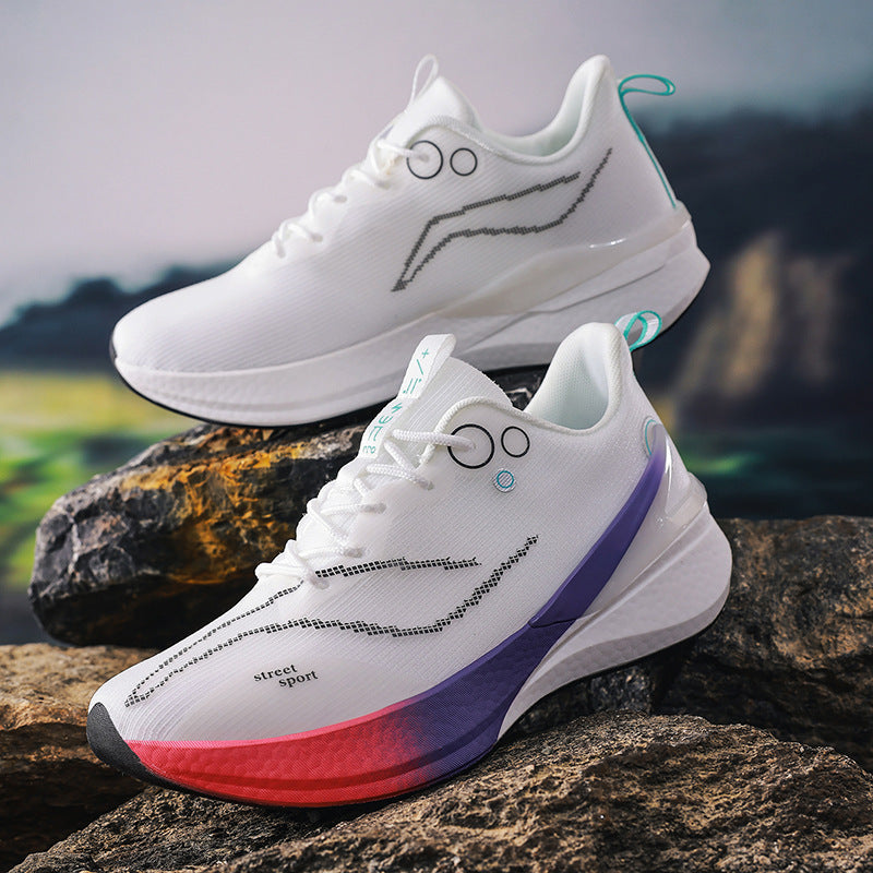 Unisex leichte Straßensneaker mit atmungsaktivem Strickobermaterial, reaktiver Hohlkern-Zwischensohle und griffiger Profilaußensohle EB