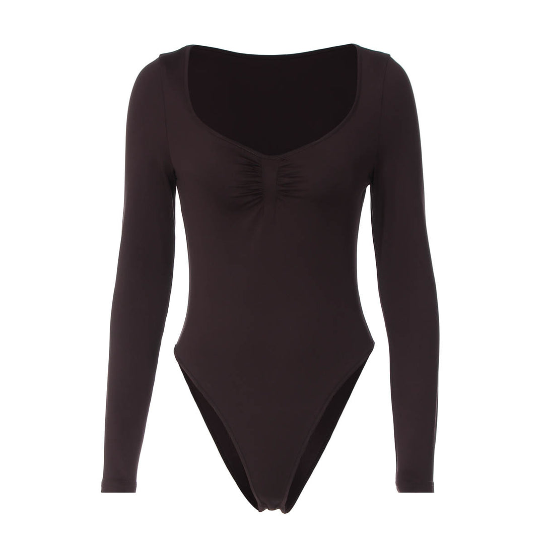 Damen Langarm-Bodysuit mit elegantem Raffungseffekt EB