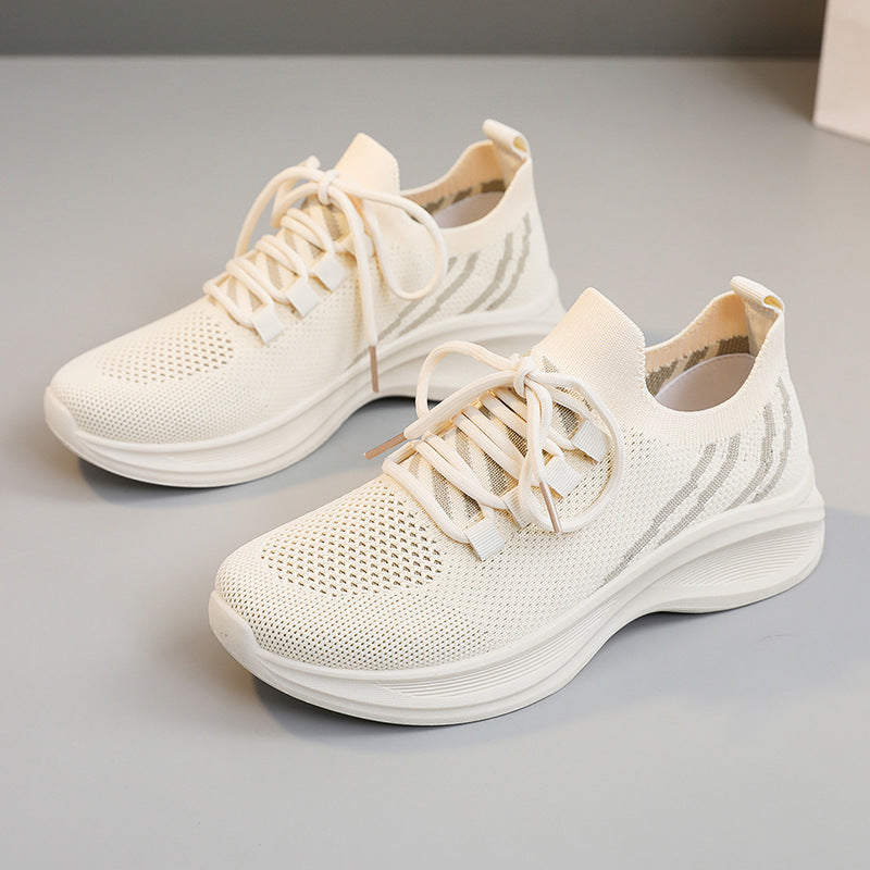 Damen sportliche Sneakers mit atmungsaktiver Mesh-Oberfläche und dämpfender Laufsohle EB