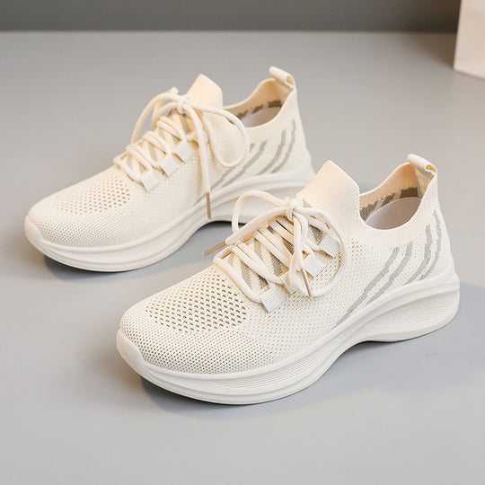 Damen sportliche Sneakers mit atmungsaktiver Mesh-Oberfläche und dämpfender Laufsohle EB