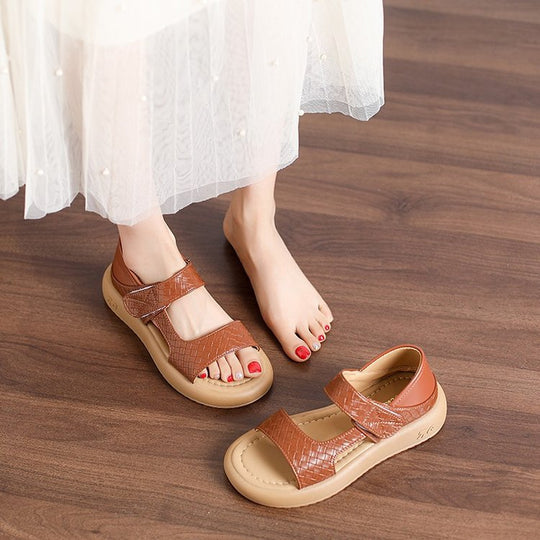 Damen modische Sandalen mit verstellbarem Klettverschluss und rutschfester Sohle EB