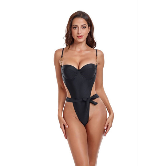 Damen Push-Up Badeanzug mit seitlichen Ausschnitten EB