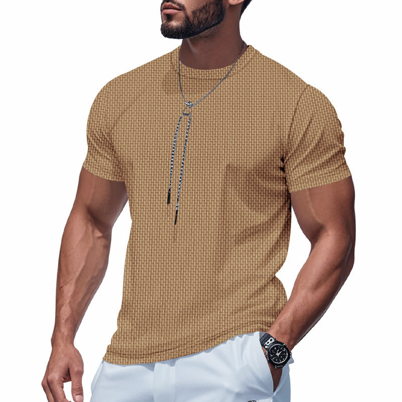 Herren Atmungsaktives Kurzarm-T-Shirt mit stylischem Reißverschluss EB