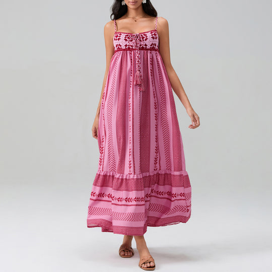 Damen Maxikleid mit raffiniertem Boho-Muster EB
