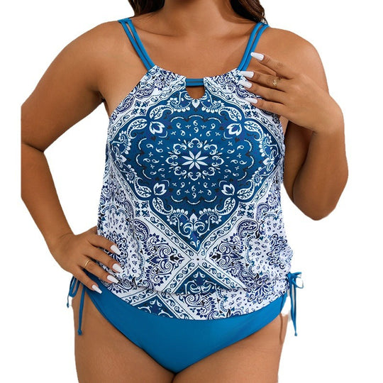 Damen Tankini mit verspielt floralem Design und verstellbaren Trägern EB