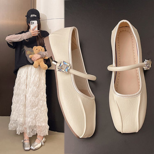 Damen elegante Ballerinas mit funkelndem Riemchen und modischem Design EB