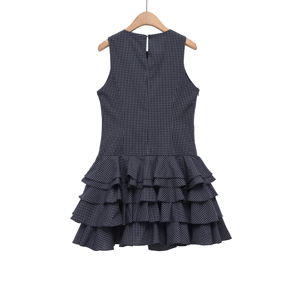 Damen Raffiniertes Sommerkleid mit voluminösem Rüschensaum und elegantem Muster EB