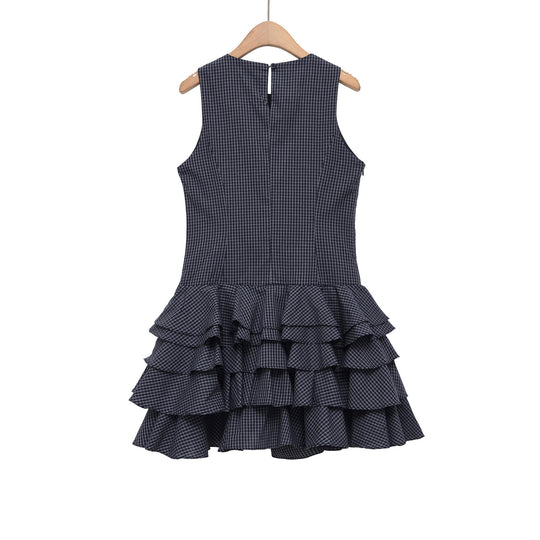 Damen Raffiniertes Sommerkleid mit voluminösem Rüschensaum und elegantem Muster EB
