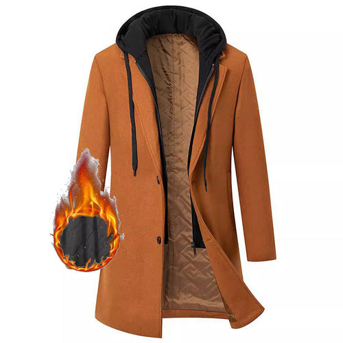 Damen eleganter Mantel mit abnehmbarer Kapuze und sportlichen Akzenten EB