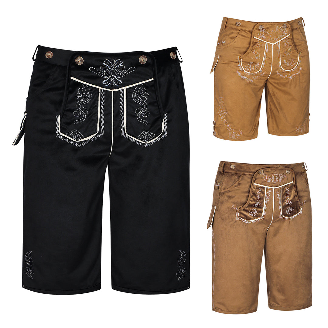 Herren nan kurze Trachtenhose mit besticktem Hosenlatz und Komfortbund EB