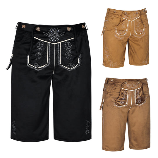 Herren nan kurze Trachtenhose mit besticktem Hosenlatz und Komfortbund EB