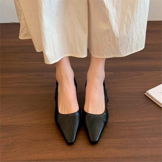 Damen elegante Slingback Pumps mit spitz zulaufendem Design EB