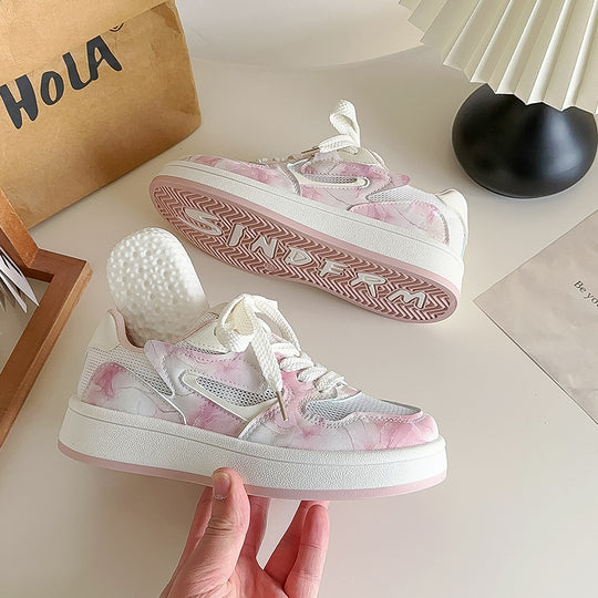 Damen Trendige Sneakers mit luftiger Mesh-Oberfläche und elastischem Schnürsystem EB
