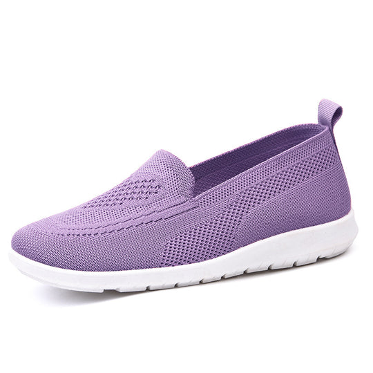 Damen Komfortable Slip-On Freizeitschuhe mit atmungsaktiver Netzstruktur EB