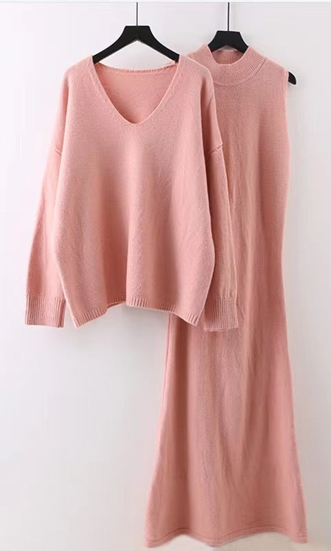 Damen Strickkleid mit Pullover im Set EB