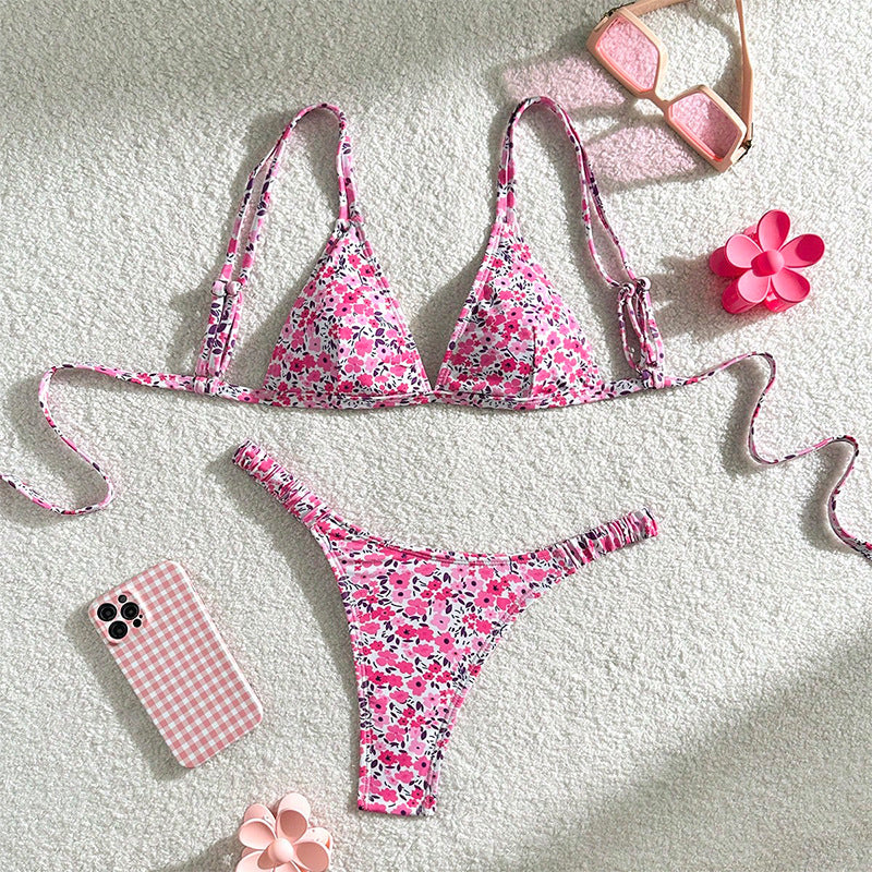 Damen Triangel-Bikini mit floralen Akzenten EB