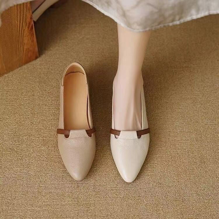 Damen Elegante Ballerinas mit komfortablem Blockabsatz und modischem Riemen EB